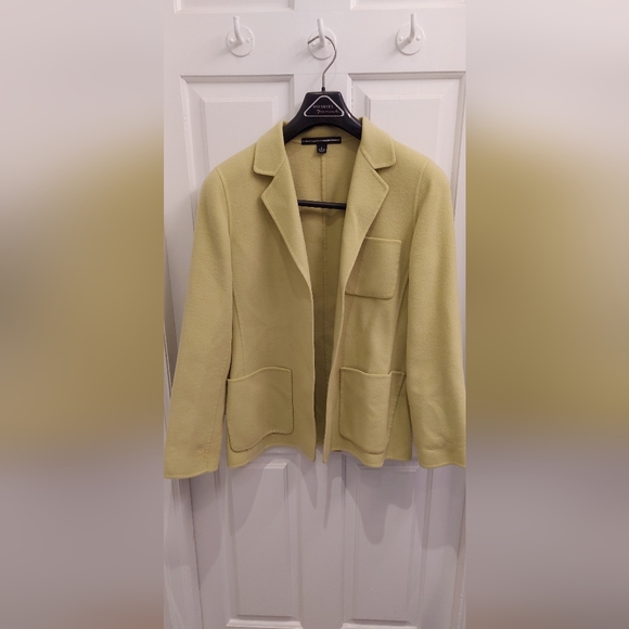 Linda Allard Ellen Tracy, light apple green jacket, size 8 100% wool - Picture 2 of 5